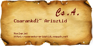 Csarankó Arisztid névjegykártya
